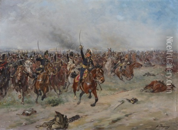 Charge De Cavalerie Napoleonienne Oil Painting - Henri Louis Dupray