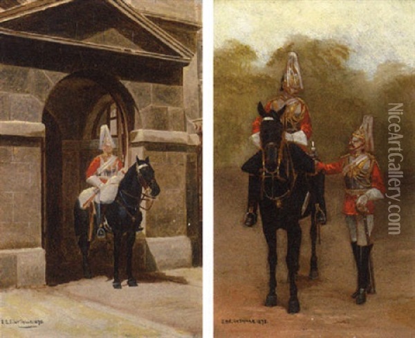 The King's Horseguard Oil Painting - Edouard Jean Baptiste Detaille