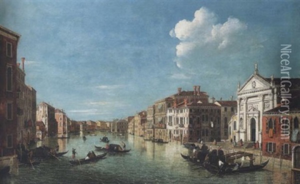 The Grand Canal, Venice, Looking Toward The South-east With Santo Stae And The Fabbriche Nuove Oil Painting - William James