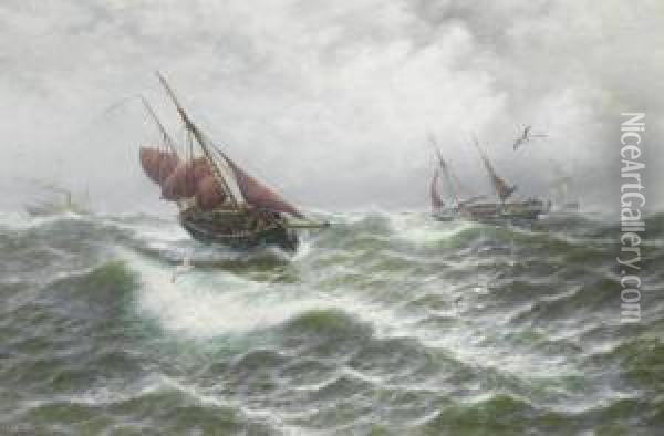 In The Thick Of The Squall Oil Painting - Thomas Rose Miles