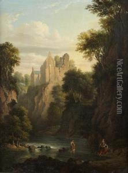 Hawthornden Castle Oil Painting - Alexander Nasmyth