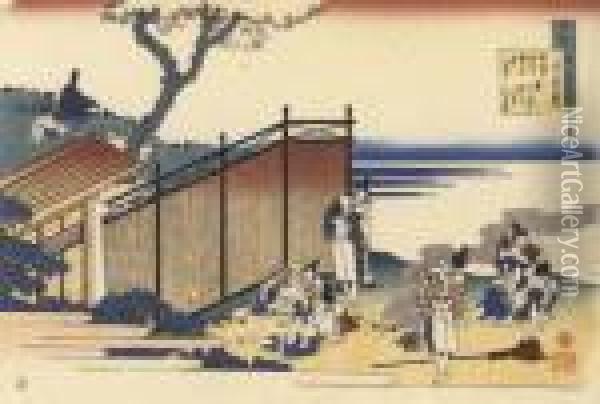 Repos Des Gardes Imperiaux Oil Painting - Katsushika Hokusai