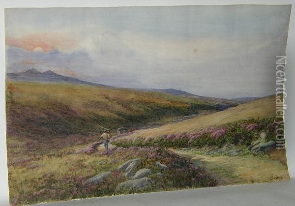 Road On Dartmoor Oil Painting - James Gadsby