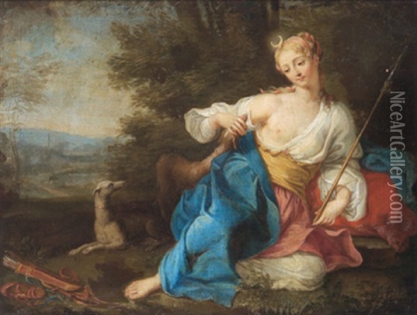 Ritratto Di Dama In Qualita Di Diana Oil Painting - Pietro Dandini