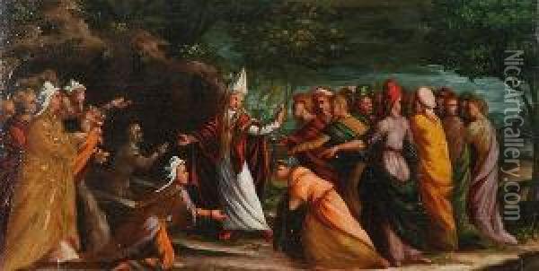 Allocuzione Di Un Santo Vescovo Oil Painting - Pietro Della Vecchio