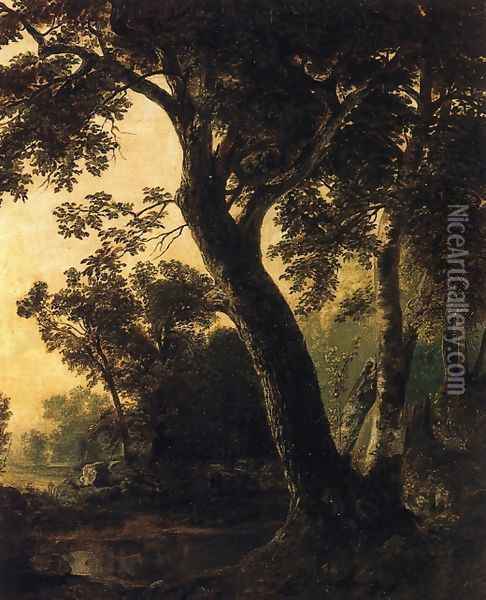 Study of Trees, Marbletown, N.Y. Oil Painting - Asher Brown Durand