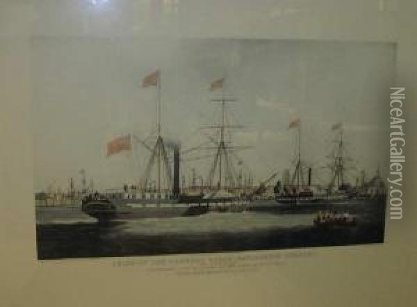 Ships Of The General Steam Navigation Company Oil Painting - William Huggins