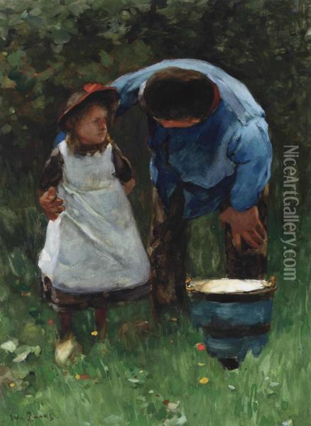Father And Daughter Oil Painting - Willem de Zwart