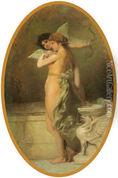 Eros and Psyche Oil Painting - Henryk Hector Siemiradzki