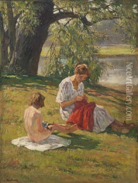Sommerzeit Oil Painting - Gottfried Albert Maria Bachem