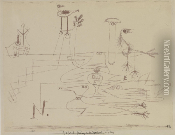 Zeichnungen Zu Den Vogelinseln Oil Painting - Paul Klee