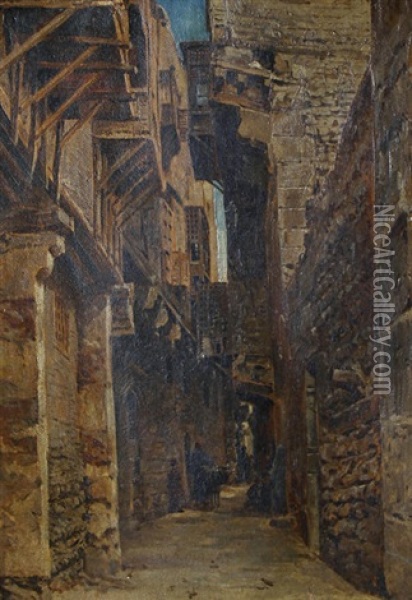 The Coptic Quarter, Cairo Oil Painting - John Varley the Younger