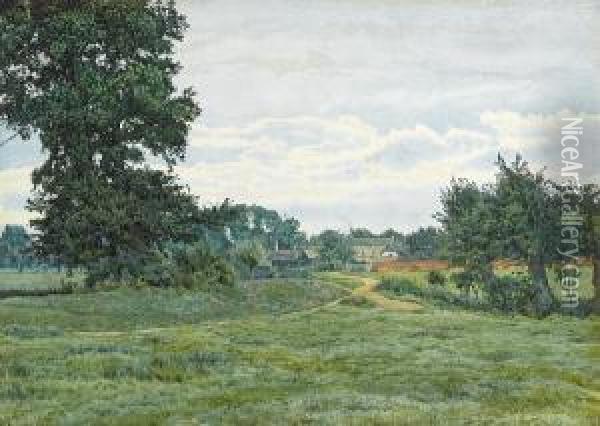 A Village In The Fens Oil Painting - William Fraser Garden