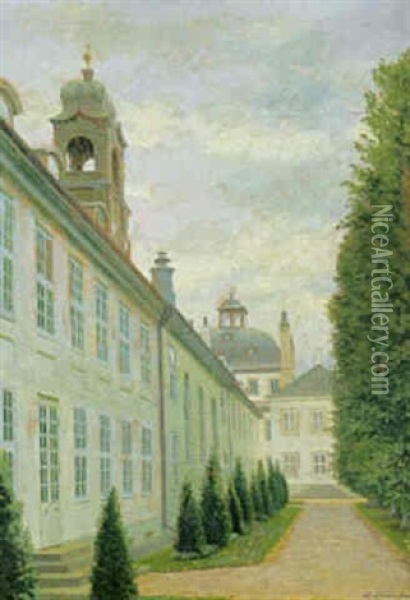 Fra Kavalerflojen Pa Fredensborg Slot Oil Painting - Adolf Heinrich Claus Hansen