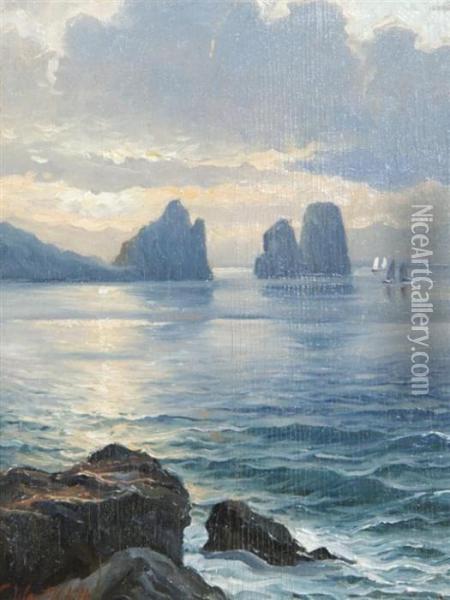 Moonlight Sail Oil Painting - Constantin Alexandr. Westchiloff