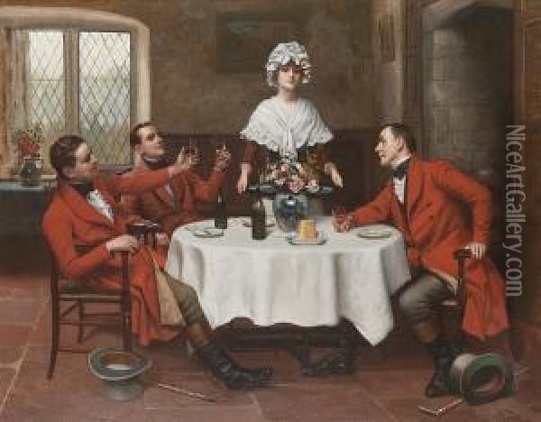 The Huntsmen's Toast Oil Painting - Harold Piffard