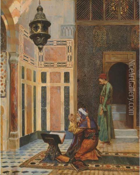 In The Mosque Oil Painting - Rudolph Ernst
