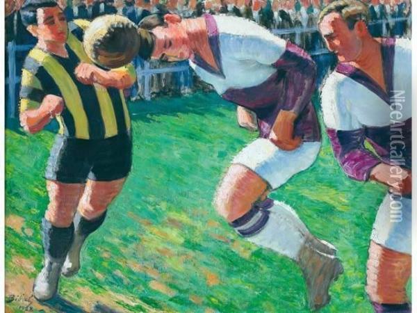 Football Oil Painting - Ignace Francois Bonhomme
