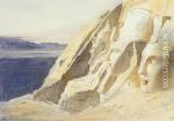 Abu Simbel, Egypt Oil Painting - Edward Lear