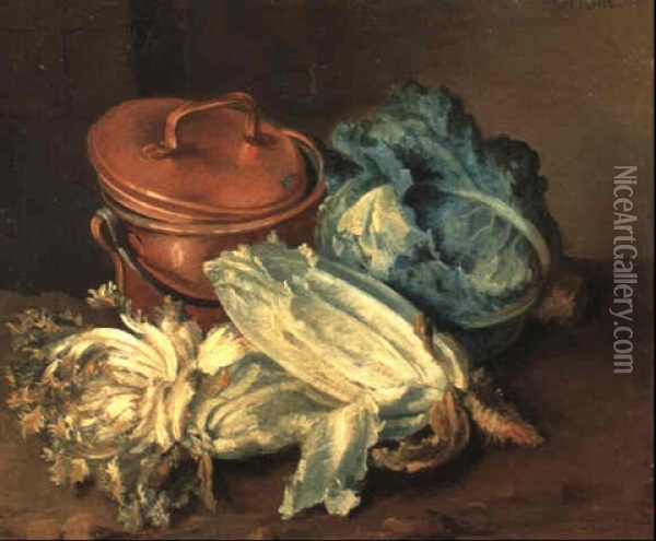 Kuchentisch Oil Painting - Jean-Baptiste-Simeon Chardin