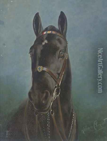 The black stallion Oil Painting - Lilian Cheviot