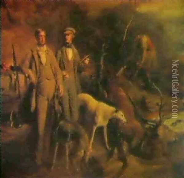 Portriat Of Robert And Thomas George Barclay Out Stalking Oil Painting - Thomas Duncan