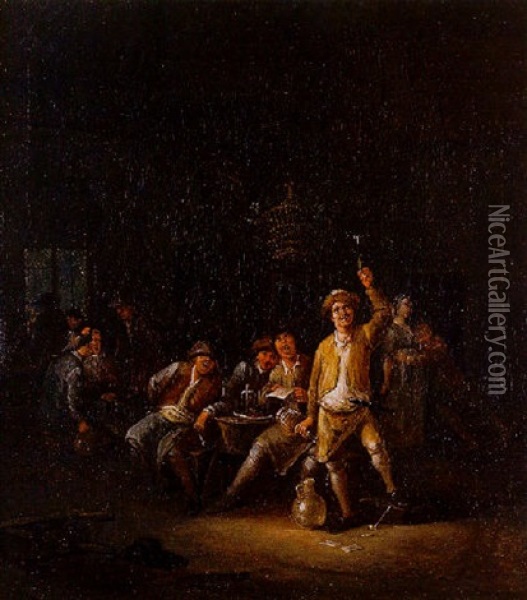 Scene De Cabaret Oil Painting - Egbert van Heemskerck the Elder