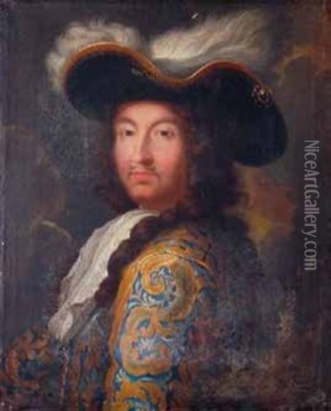 Portrait De Louis Xiv Oil Painting - Rene Antoine Houasse
