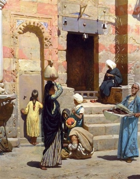A Street In The Casbah Oil Painting - Rudolph Swoboda the Elder