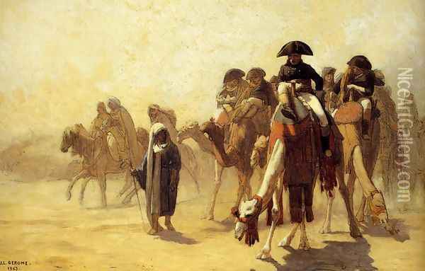 General Bonaparte With His Military Staff In Egypt Oil Painting - Jean-Leon Gerome