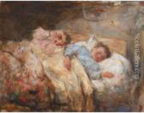 Sleepy Loons Oil Painting - Robert Gemmell Hutchison