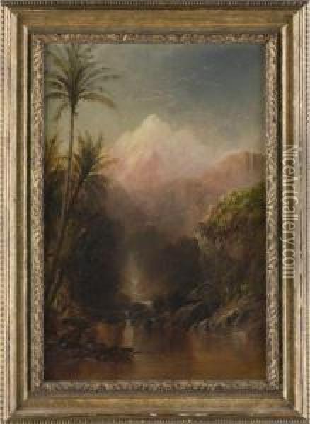 Andes Oil Painting - Louis Remy Mignot