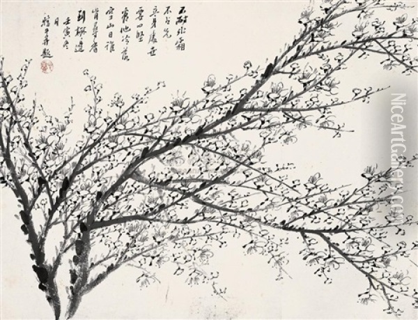 Plum Flower Oil Painting -  Jin Xinlan