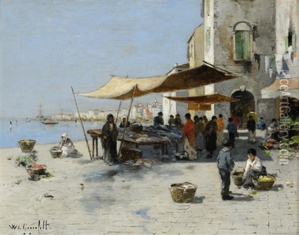 Torghandel I Venedig Oil Painting - Wilhelm von Gegerfelt