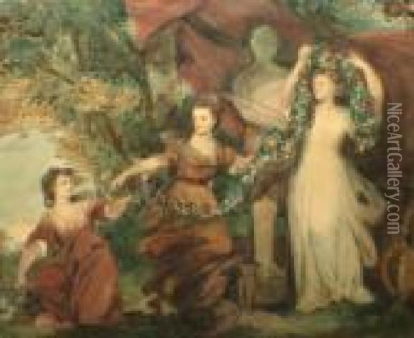 The Three Graces Oil Painting - Sir Joshua Reynolds