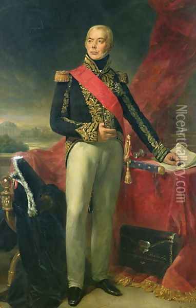 Portrait of Etienne-Jacques-Joseph-Alexandre Macdonald 1765-1840 Duc de Tarente, 1837 Oil Painting - Jean Sebastien Rouillard