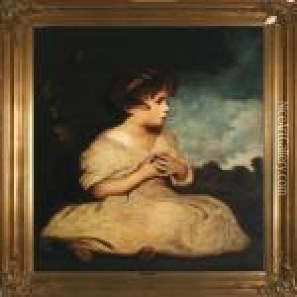 Portrait Of A Young Girl Oil Painting - Sir Joshua Reynolds