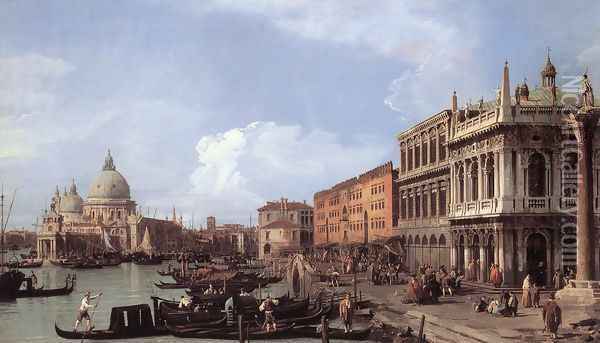The Molo: Looking West Oil Painting - (Giovanni Antonio Canal) Canaletto