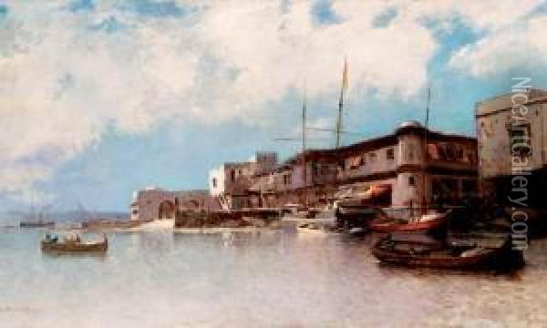 Vue D'une Cote En Turquie Oil Painting - Jean Baptiste Henri Durand-Brager