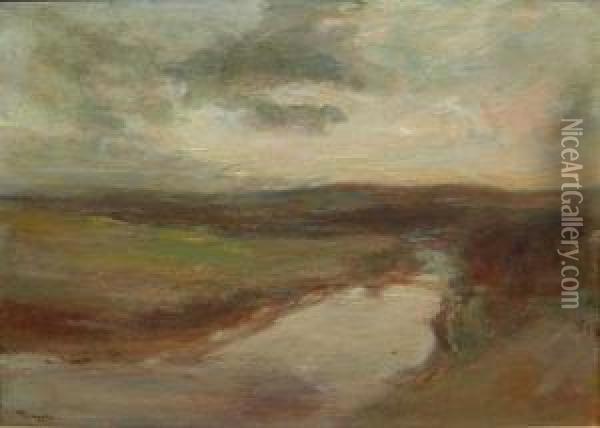 Clouds Gathering Over Moorland Oil Painting - James Lawton Wingate