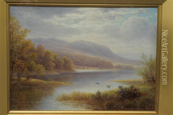 Rydal Lake, Westmorland Oil Painting - William Mellor