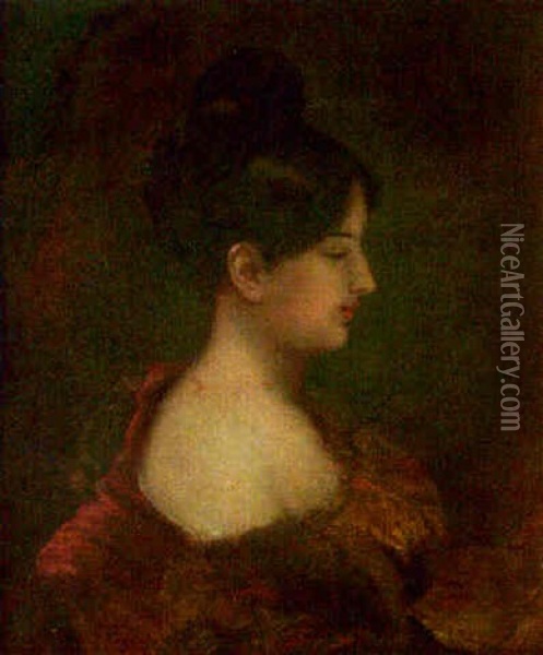 Dama Oil Painting - Eugenio Lucas Velazquez