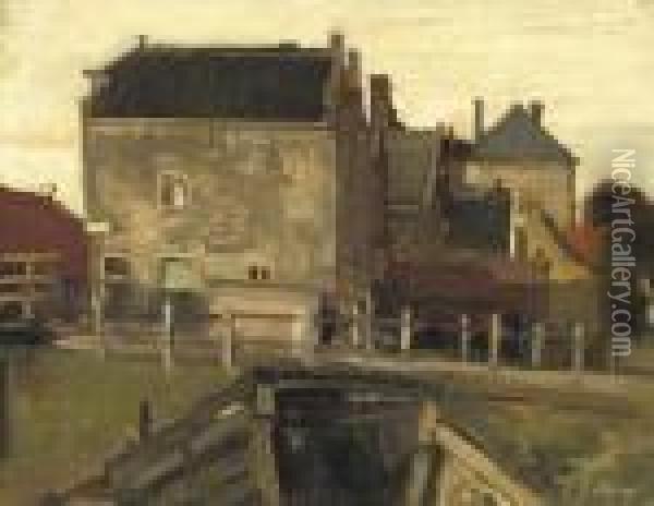 Achterbuurt Te Dordrecht: The Little Bridge Oil Painting - Floris Arntzenius