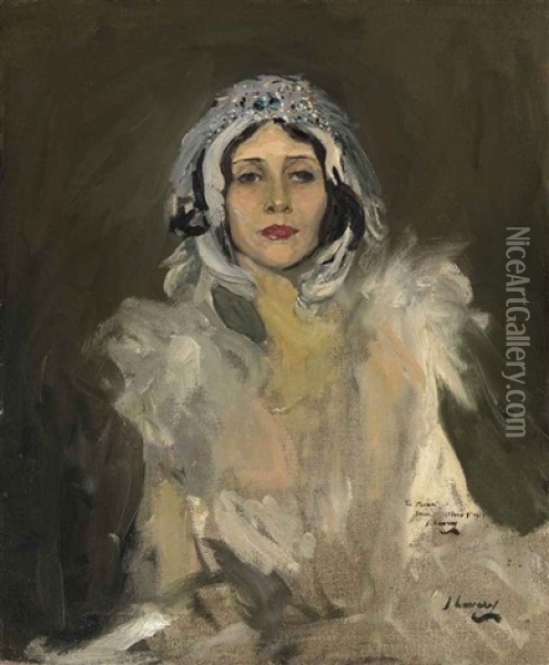 Anna Pavlova As The Swan (study) Oil Painting - John Lavery