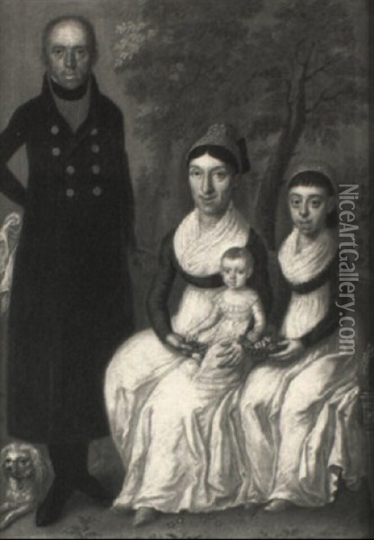 Gruppenbildnis Einer Familie Oil Painting - Johann Nepomuk de LaCroce