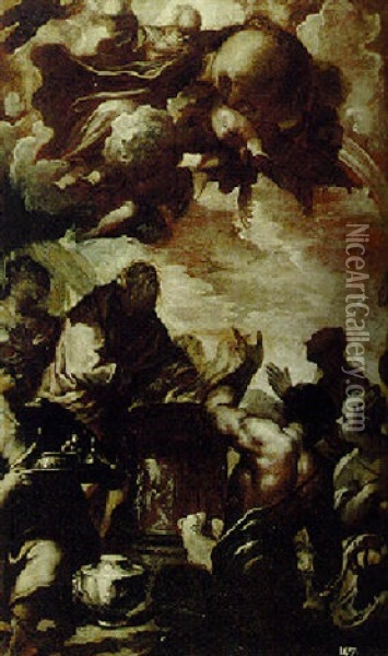 The Sacrifice Of Noah Oil Painting - Federico Cervelli