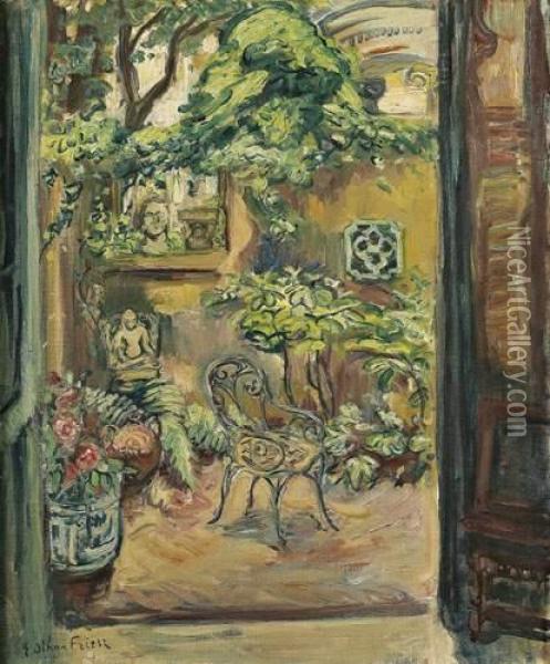 Le Jardin. Oil Painting - Emile-Othon Friesz