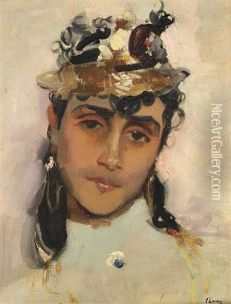 Portrait Of A Moorish Girl Oil Painting - John Lavery