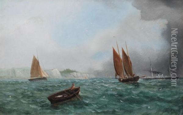 White Cliffs Of Dover Oil Painting - William Adolphu Knell