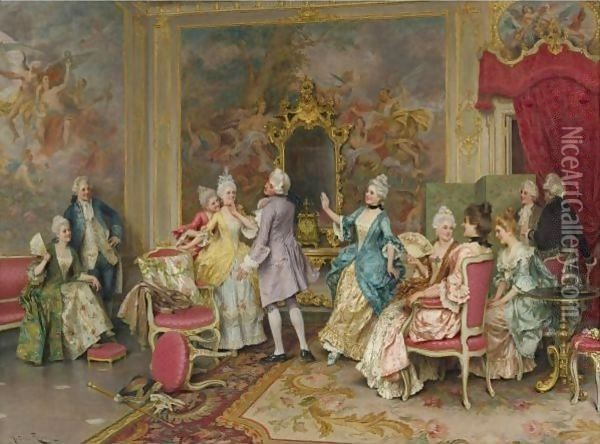 A Game Of Tag Oil Painting - Arturo Ricci